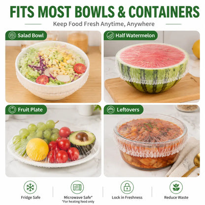 🔥100 CUBIERTAS DESECHABLES ELÁSTICAS para Alimentos para Tazones y Platos