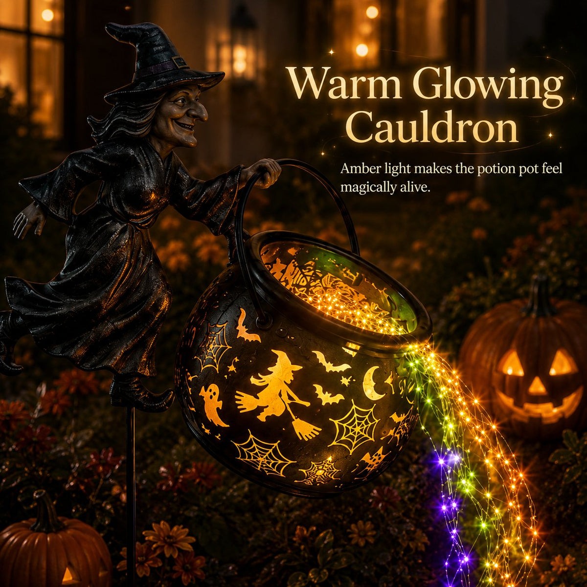 🔥Last Day 51% OFF🎃Halloween Witch Cauldron Garden Light