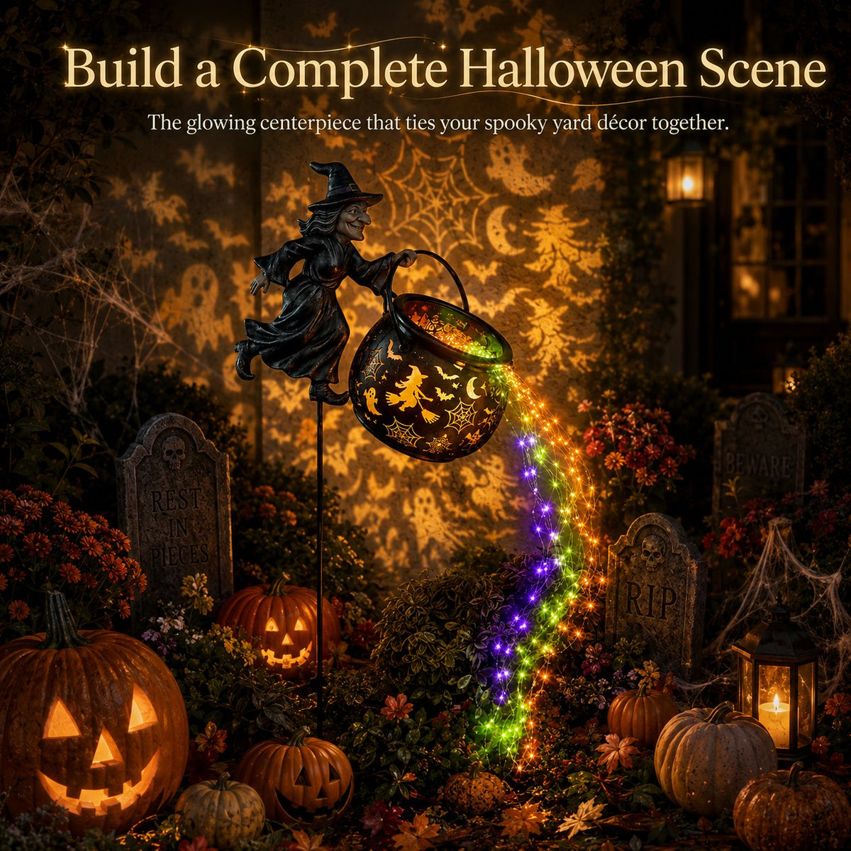 🔥Last Day 51% OFF🎃Halloween Witch Cauldron Garden Light