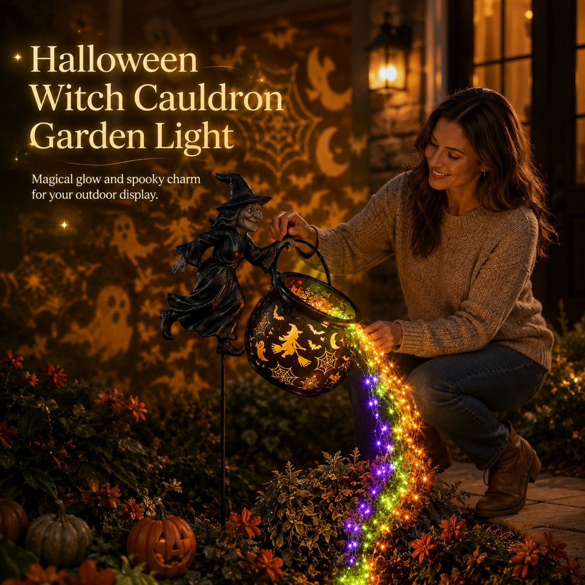 🔥Last Day 51% OFF🎃Halloween Witch Cauldron Garden Light