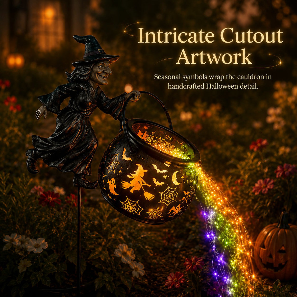 🔥Last Day 51% OFF🎃Halloween Witch Cauldron Garden Light