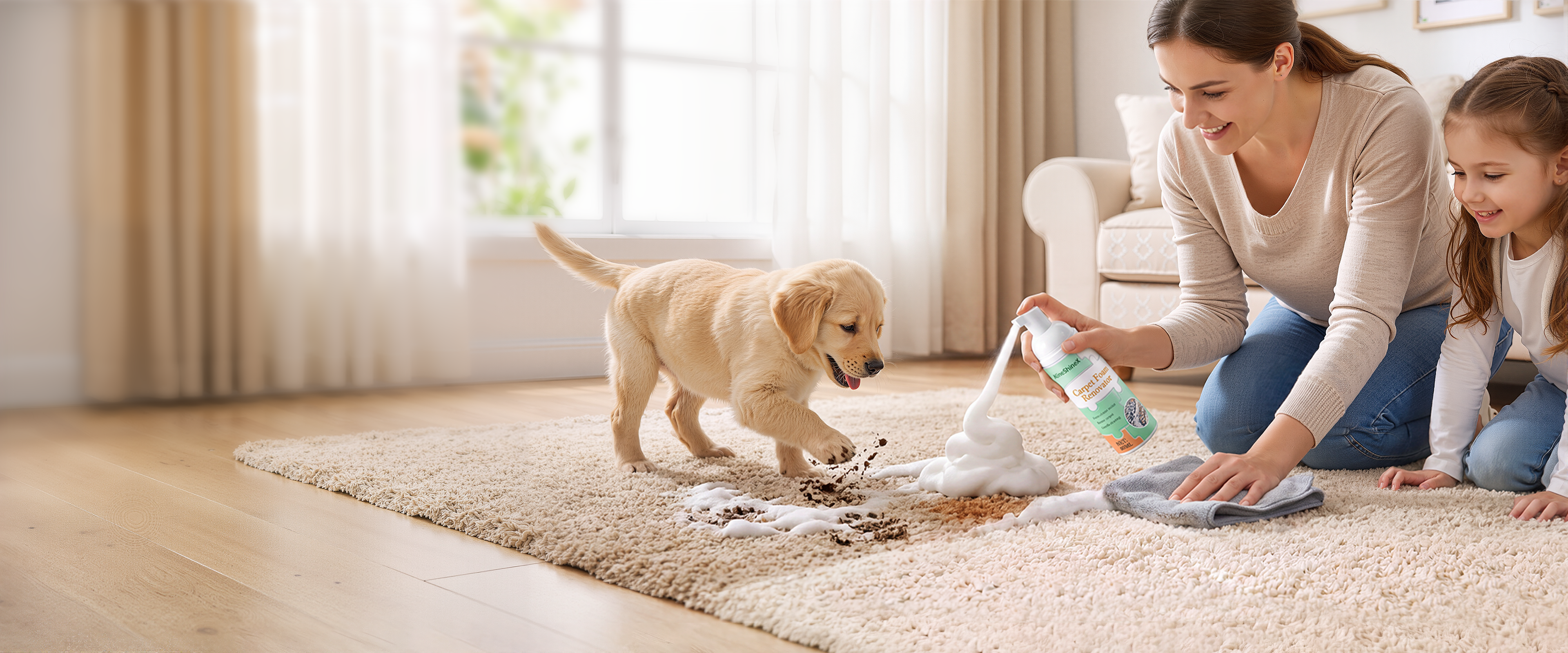 Waterless Carpet Foam Stain Remover